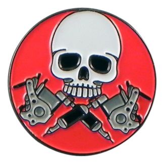 Pin de Solapa Calavera con Tatuajes-Gemelolandia