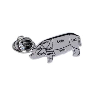 Pin de Solapa Carnicero Partes del Cerdo