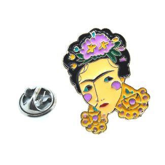Pin de Solapa Frida Kahlo con Pendientes 30x20mm-Gemelolandia