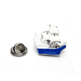 Pin de Solapa Galeón Blanco y Azul