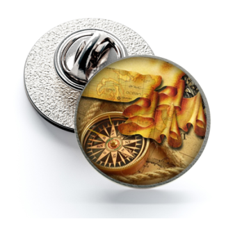 Pin de Solapa Ilustraciones Rosa de los Vientos Nº10 16mm - Gemelolandia