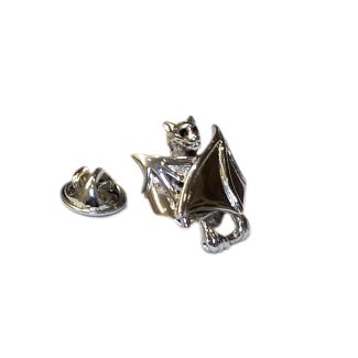 Pin de Solapa Murciélago Plateado 3D 