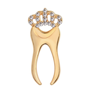 Pin de Solapa para Dentista Muela Dorada 25mm - Gemelolandia
