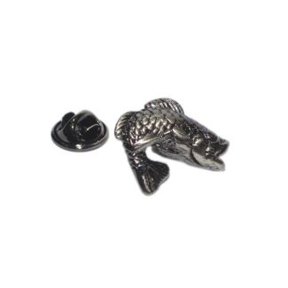 Pin de Solapa Salmón Acero Negro 3D