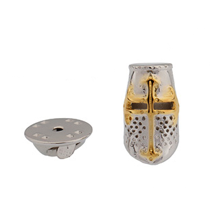 Pin de Solapa Yelmo Casco Templario Cruz Dorada - Gemelolandia