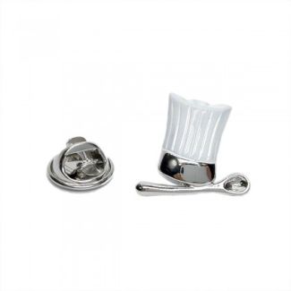 Pin de Solapa Gorro Blanco y Cucharon Chef 18mm - Gemelolandia