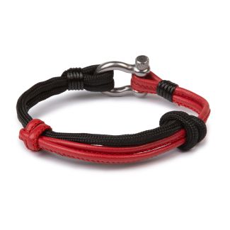 Pulsera P.U y Cabo Negro y Rojo 21cm - Gemelolandia