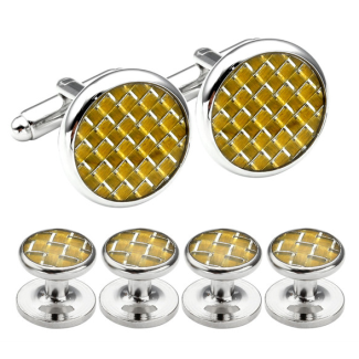 Stud Set Botones de Esmoquin y Gemelos Yellow Mosaic 01