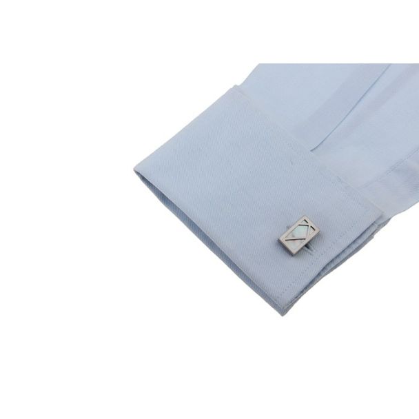 Gemelos de Camisa Diseño Rectangular Plated 20,5x12,5mm - Gemelolandia