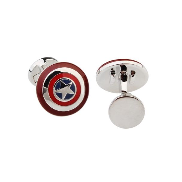 Gemelos de Camisa Escudo Capitán América mod 3 17x17mm - Gemelolandia