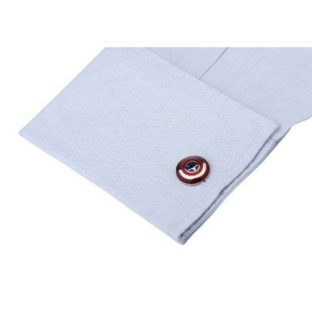 Gemelos de Camisa Escudo Capitán América mod 3 17x17mm - Gemelolandia
