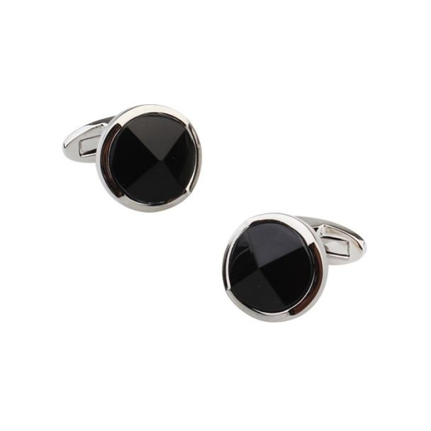 Gemelos de Camisa Piramidal Brigth Black 16mm - Gemelolandia