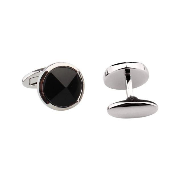Gemelos de Camisa Piramidal Brigth Black 16mm - Gemelolandia