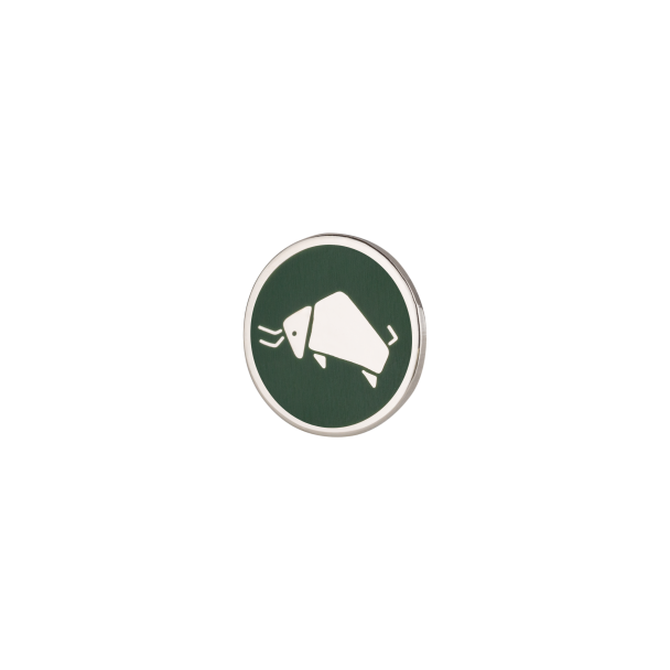 Broche de Solapa Alma Hispania Bisonte Esmaltado en Verde 18mm - Gemelolandia