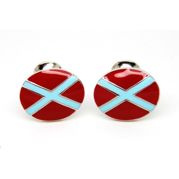 Gemelos para camisa de Bandera Red and Blue Cross 05