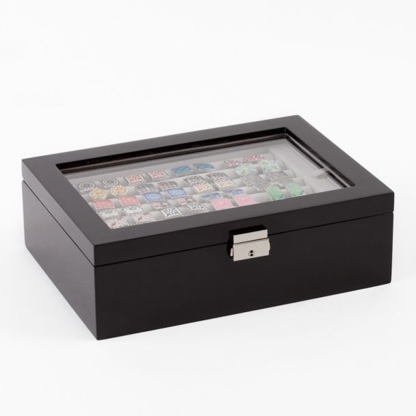 Caja de Coleccionista de Gemelos 70 pares Color Negro Piano 02