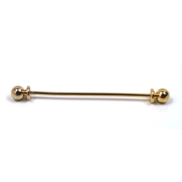Collar Bar Alfiler de Cuello Gold Rounded End 01