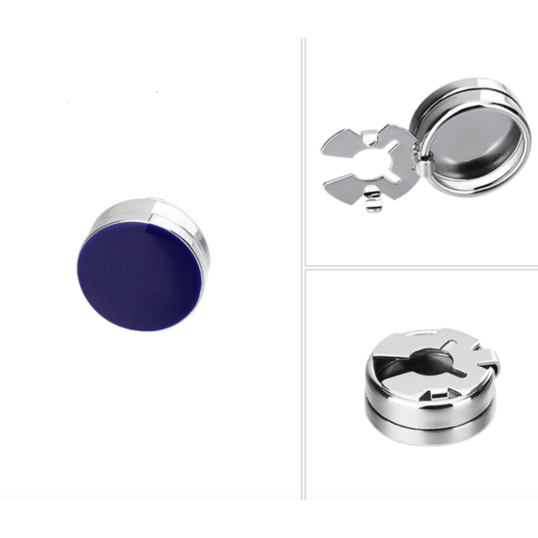 Cubrebotones de Camisa Azul Brillo 15mm - Gemelolandia