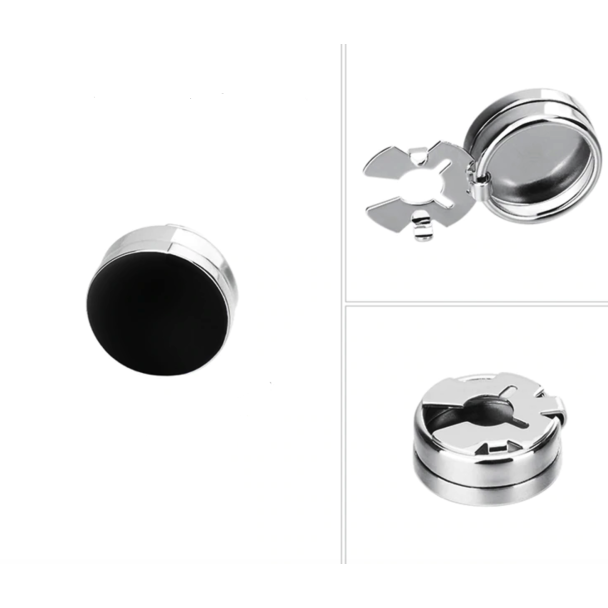 Cubrebotones de Camisa Negro Brillo 15mm - Gemelolandia