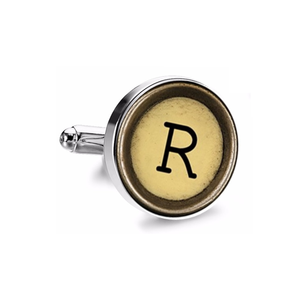 Gemelo de Camisa Magglass Boton de Maquina de Escribir Letra Letter R Mod 2 Medio Par - Gemelolandia