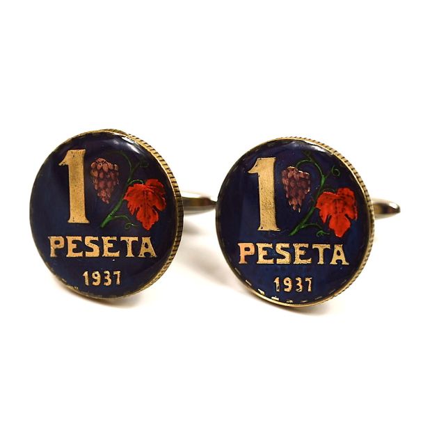Gemelos de Camisa 1 Peseta Española II República 1937 01