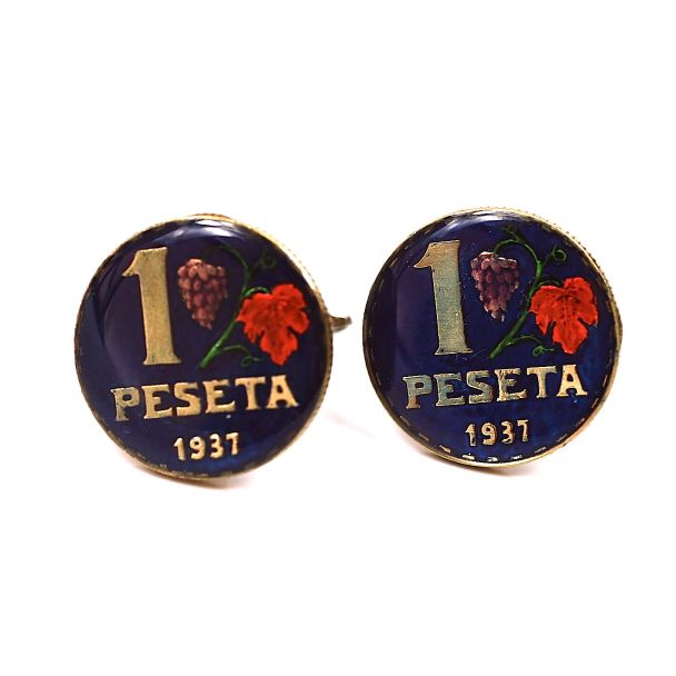 Gemelos de Camisa 1 Peseta Española II República 1937 03