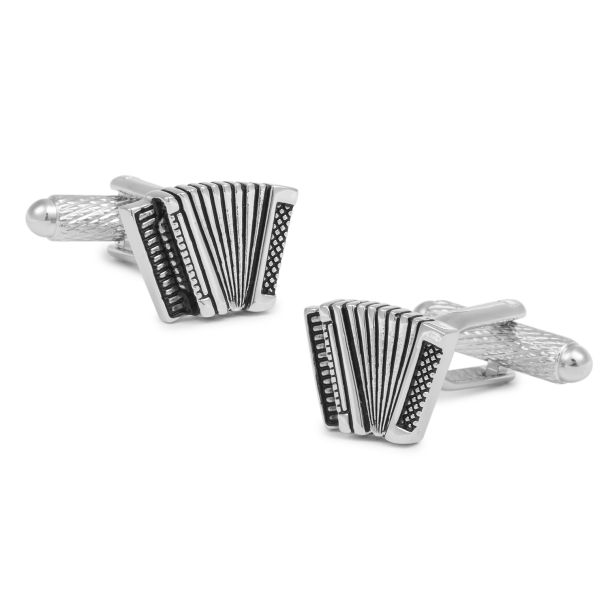 Gemelos de Camisa de Acordeón Plateados - 15x10mm