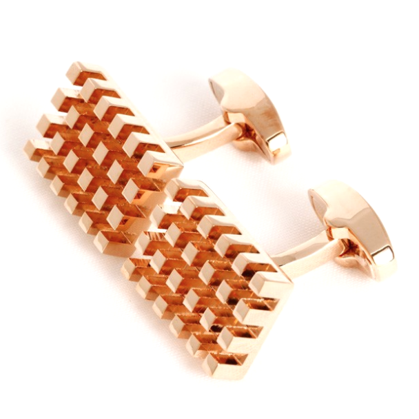 Gemelos de Camisa Elegant Rose Gold Bricks 01