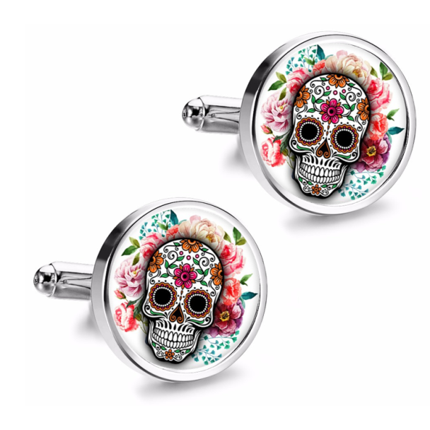 Gemelos de Camisa Magglass Calavera Catrina Nº20 16mm - Gemelolandia