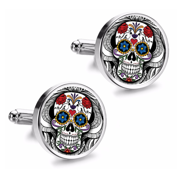 Gemelos de Camisa Magglass Calavera Catrina Nº7 16mm - Gemelolandia