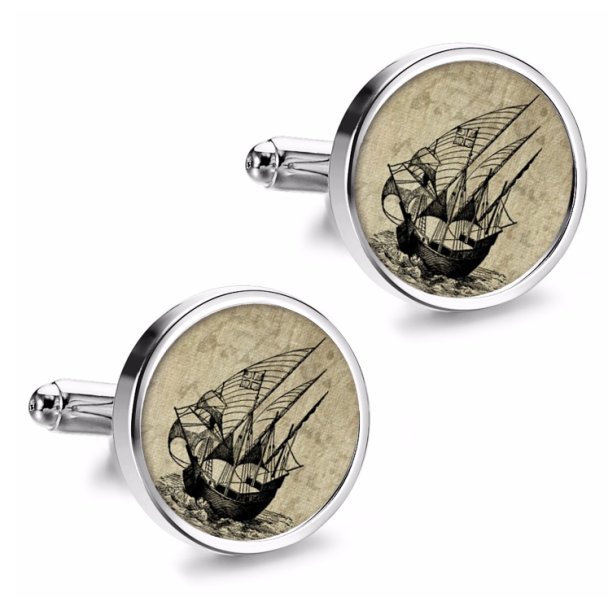 Gemelos de Camisa Magglass Grabados Barcos Nº3 16mm - Gemelolandia