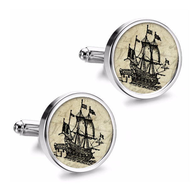 Gemelos de Camisa Magglass Grabados Barcos Nº5 16mm - Gemelolandia