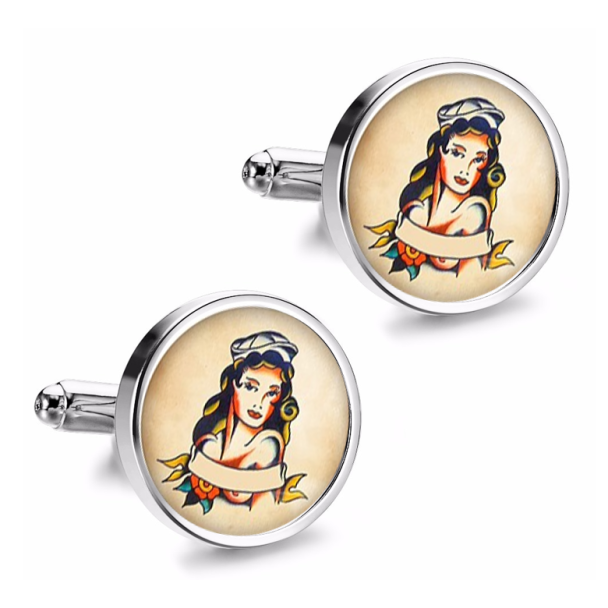 Gemelos de Camisa Magglass Vintage Tattoo Nº40 16mm - Gemelolandia