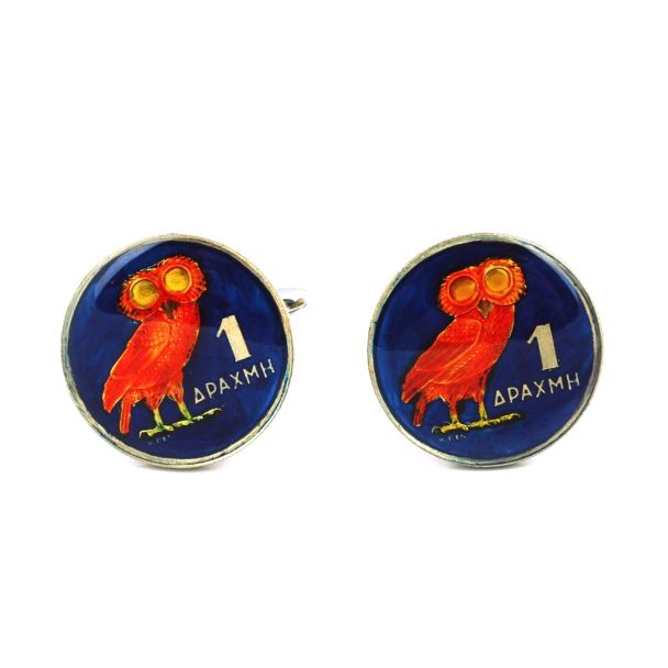 Gemelos de Camisa Moneda 1 Dracma Años 70 02