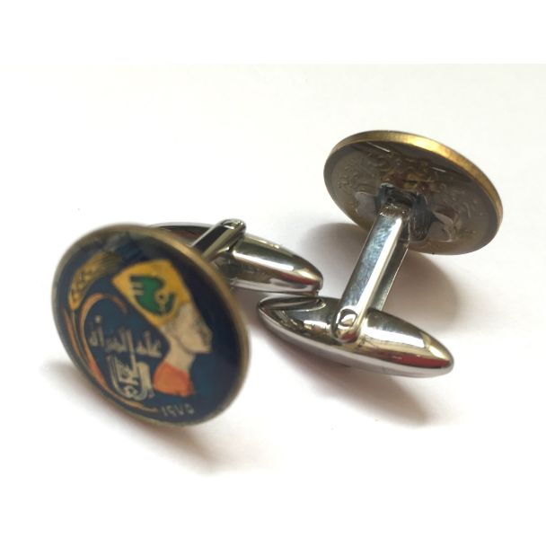 Gemelos de Camisa Moneda de Egipto Nefertiti 03