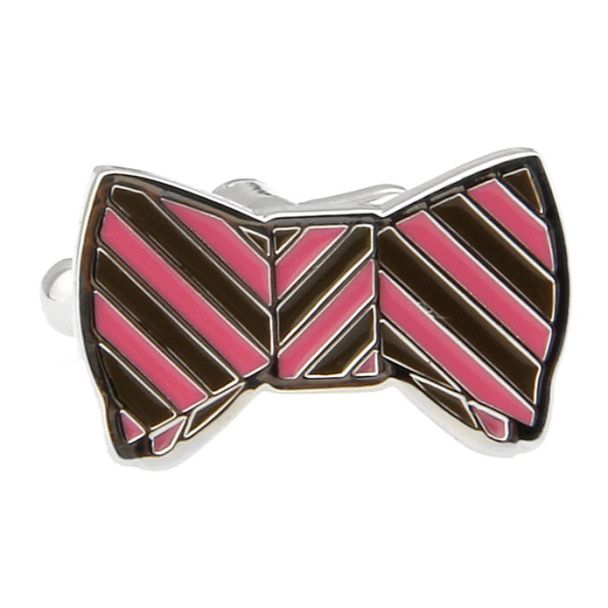 GEMELOS de Camisa Pink & Brown Bow Tie 02