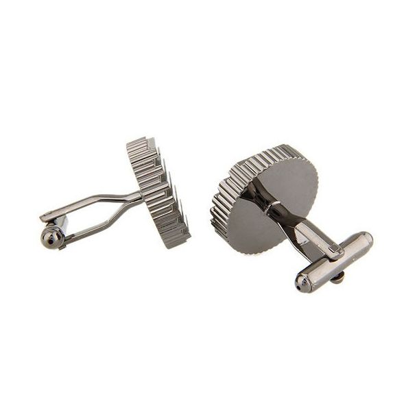 Gemelos de Camisa Stripped Rounded Gunmetal  03