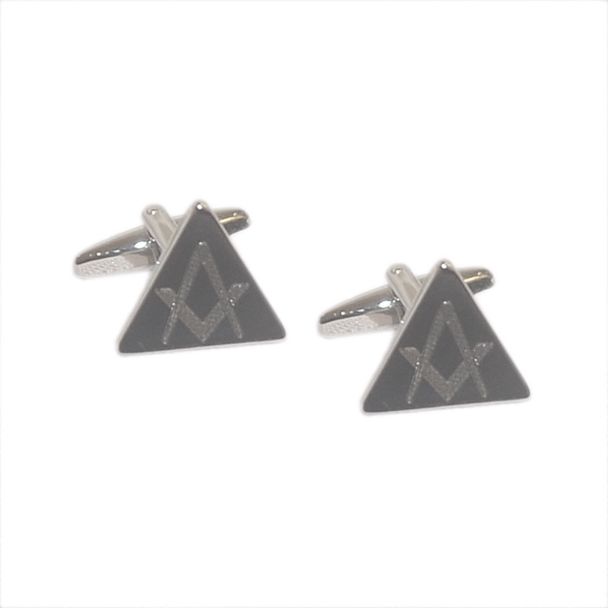 Gemelos de Camisa Triangular Símbolo Masónico Grabado