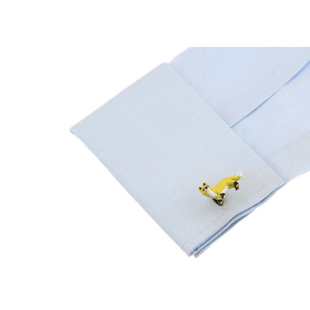Gemelos de Camisa Zorro Esmaltado Amarillo 04