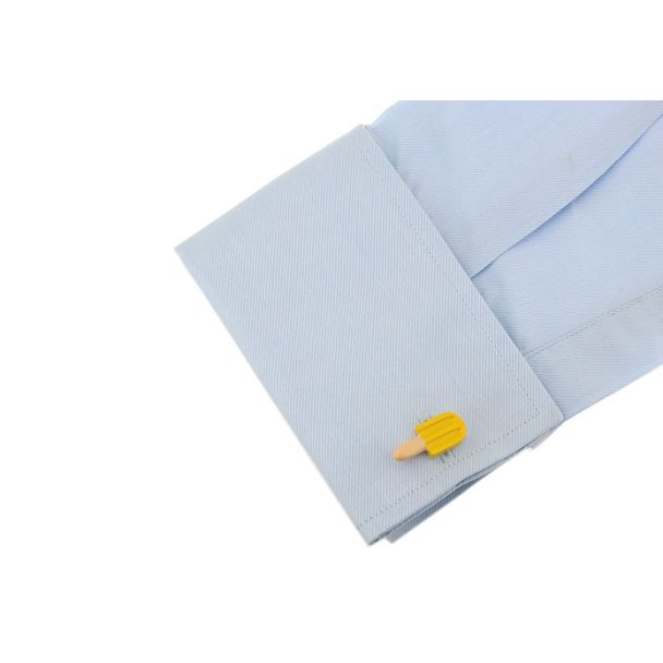 Gemelos Helado Polo de Limon Cherry Yellow Popsicle Cufflinks 04