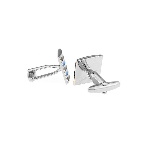 Gemelos para Camisa wedding Black and Blue Stripes 03