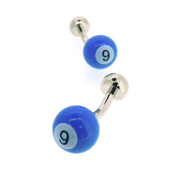 Gemelos para Camisa Bola de Billar Número 9 Celeste - Gemelolandia