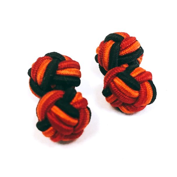 Gemelos para camisa Borla de Seda Bola Fucsia, Naranja y Negro