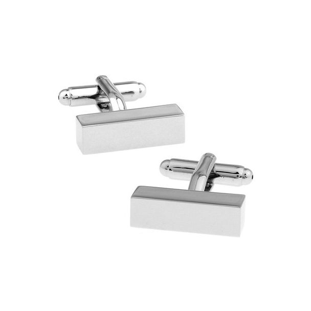 Gemelos para camisa Bricks Plain Sliver Plated 01
