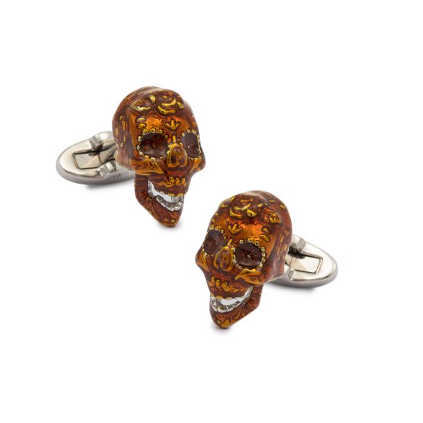 Gemelos para camisa Calavera Catrina Ambar Gemelolandia