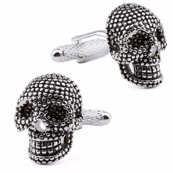 Gemelos para camisa Calavera Black and Steel Dotted  01