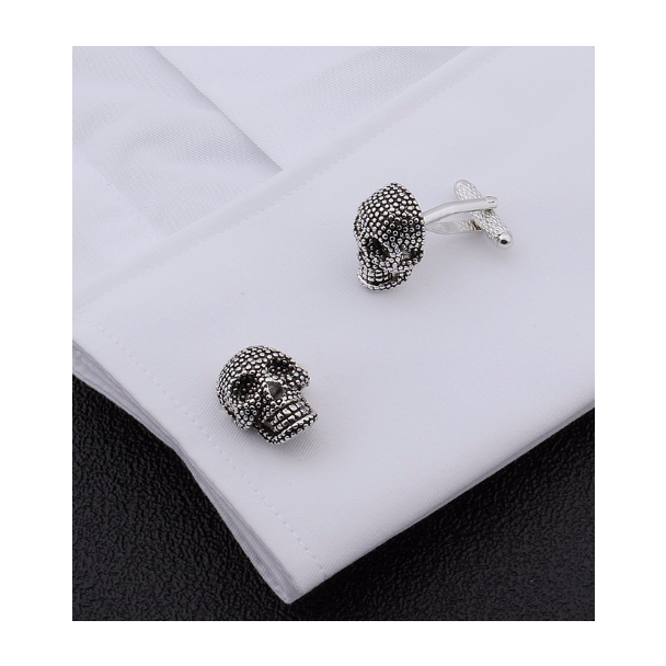Gemelos para camisa Calavera Black and Steel Dotted  03