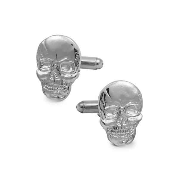 Gemelos para Camisa Calavera Plateada 18mm - Skull Cufflinks - Funny Cufflinks - Gemelos Divertidos