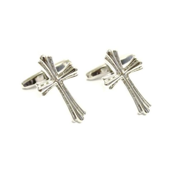 Gemelos para Camisa Cruz Cristiana Plateada - Gemelolandia