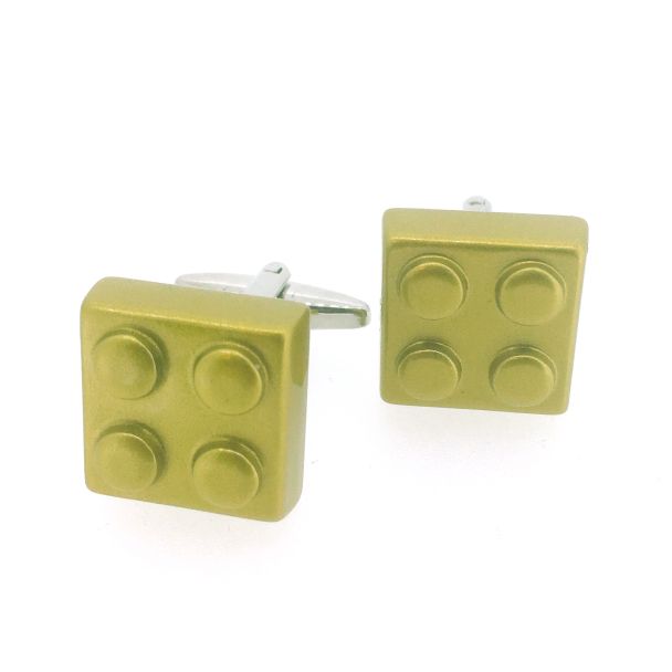 Gemelos para Camisa Ficha de Lego color Dorado 01